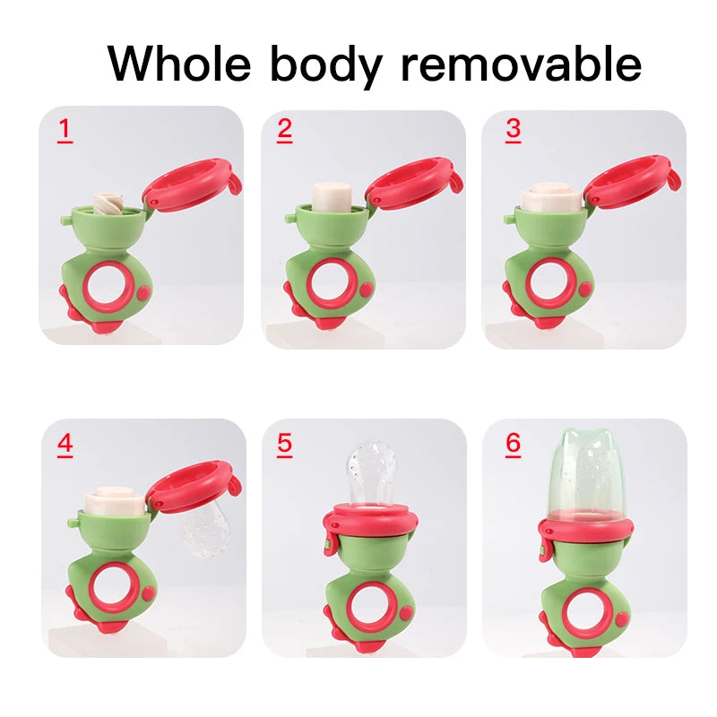 Rotating Push-type Food Grade Silicone Fruit and Vegetable Feeder