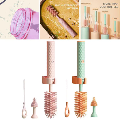 Electric Bottle Brush Waterproof 360 Degree Rotating Long Handled Silicone Straw Pacifier Cleaning Brush Bay