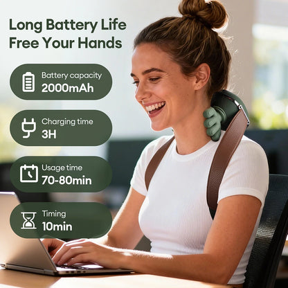 Neck Shoulder Massager N7 Kneading Massager Shawl 3-Level Modes Neck Cervical Waist Leg Body Muscles Massage Pillow