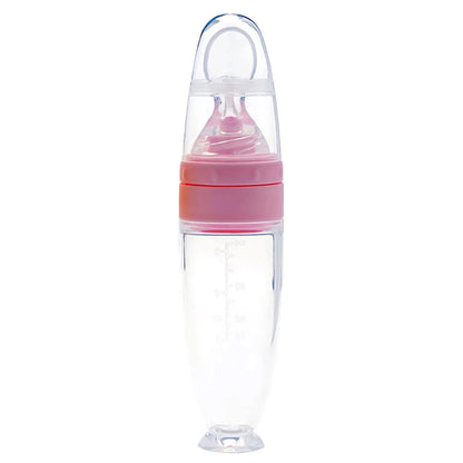 Toddler Squeeze Feeding Spoon Milk Bottle Training Feeder Food Supplement