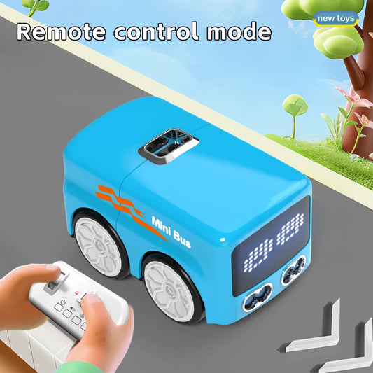 Magic RC Mini Bus Intelligent Remote Control Gesture Sensing Induction Follow Cartoon Car Smart Animation Vehicle Toys