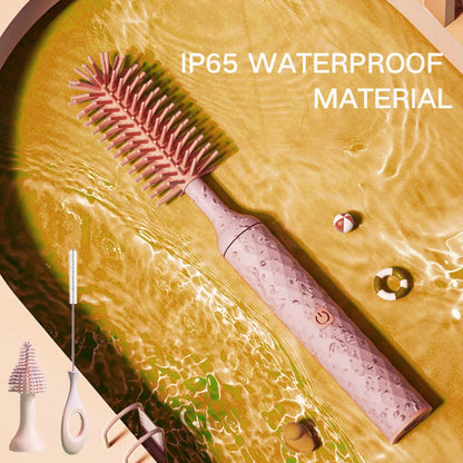 Electric Bottle Brush Waterproof 360 Degree Rotating Long Handled Silicone Straw Pacifier Cleaning Brush Bay