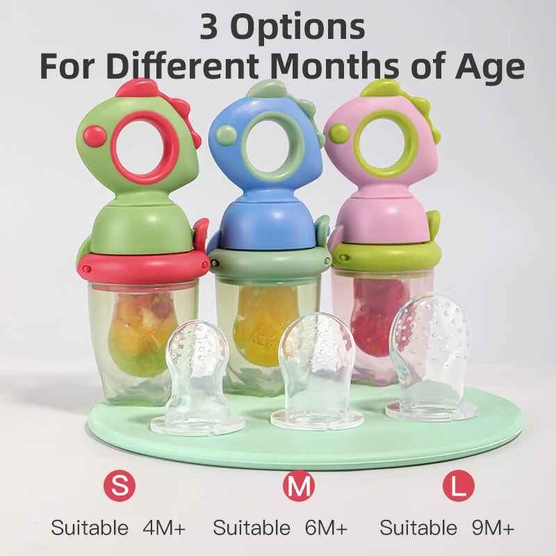 Rotating Push-type Food Grade Silicone Fruit and Vegetable Feeder