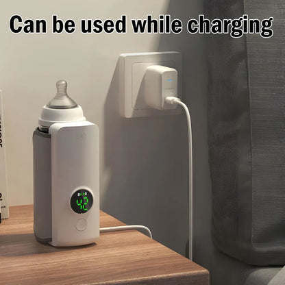 Rechargeable Baby Bottle Warmer with Temperature Display Warmer Sleeve Feeding Accessories