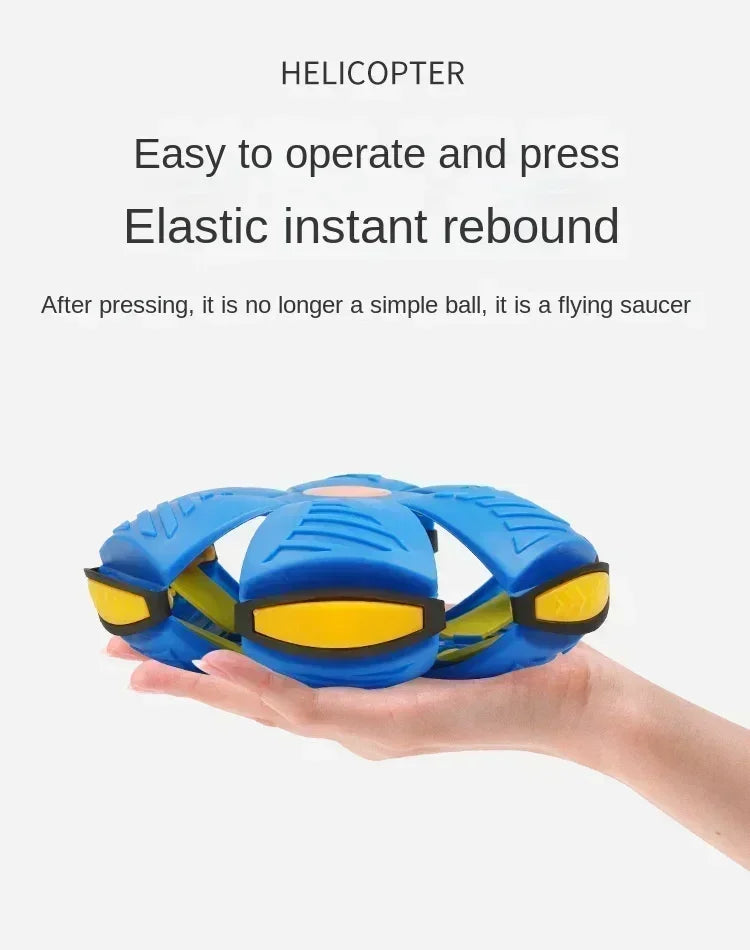 Outdoor Fun Toys Boy Girls Flying Saucer Ball Magic Deformation UFO with NO Led Light