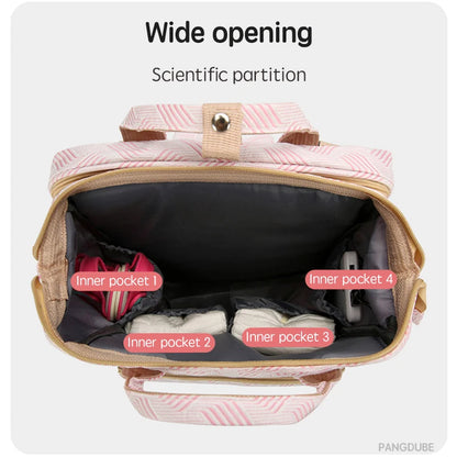 Baby Diaper Bag with Stroller Hooks Portable Baby Crib Diaper Changing Pad Baby Carrier Bag for Mom Backpack