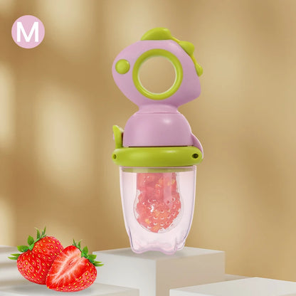Rotating Push-type Food Grade Silicone Fruit and Vegetable Feeder