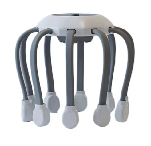 20 Massage Heads Orange Scalp Massager - Red Light Vibrating Octopus Scratcher for Relaxation, Stress Relief