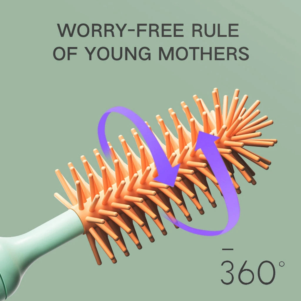 Electric Bottle Brush Waterproof 360 Degree Rotating Long Handled Silicone Straw Pacifier Cleaning Brush Bay