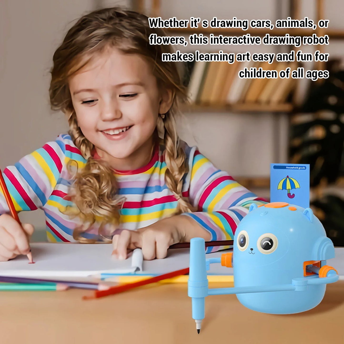 Interactive Educational Drawing Robot for Kids with 100 Cards Automatic Painting Robot Early Education Toy